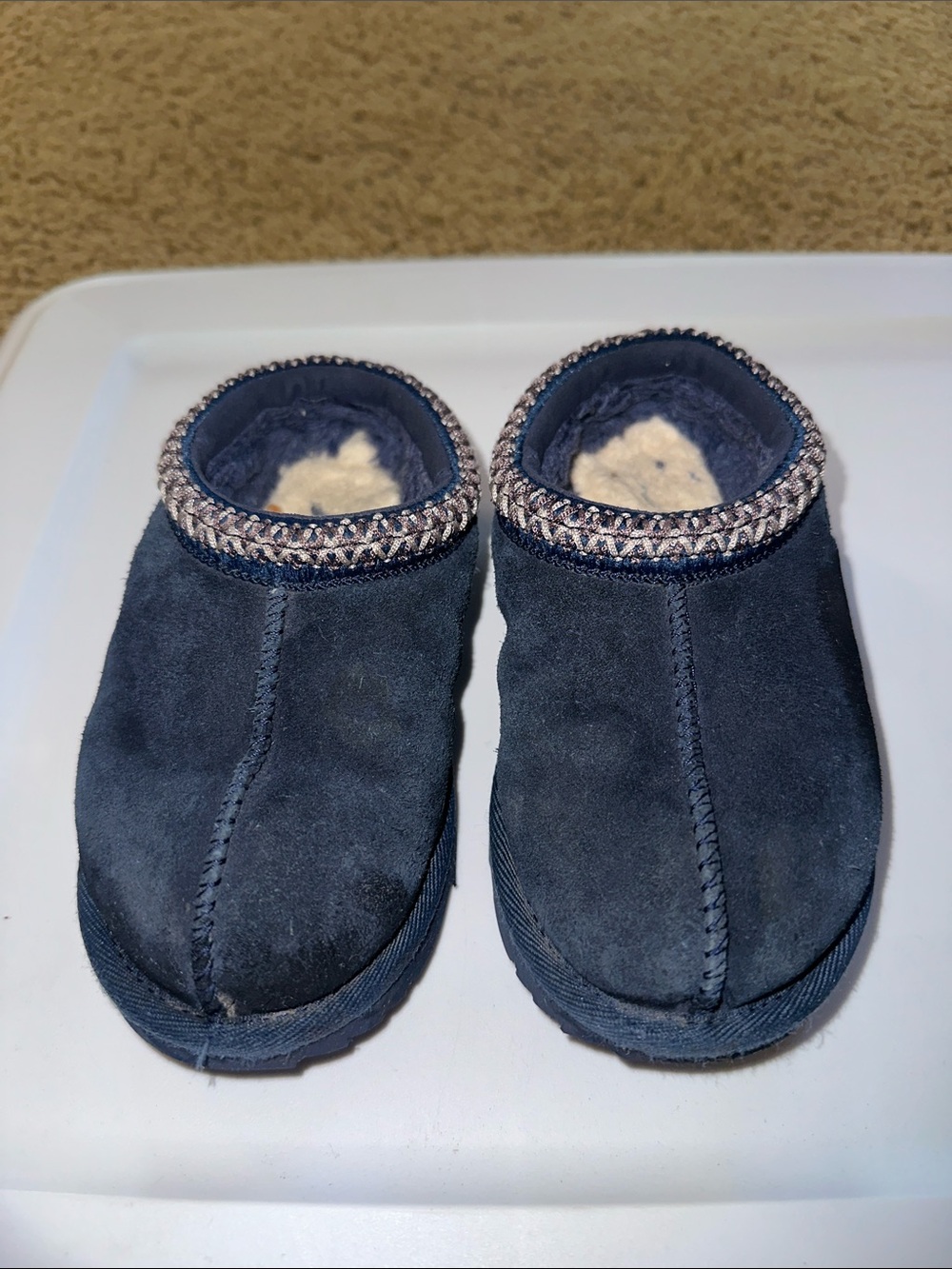 Kids UGG Navy Cozy Slip-On Slippers